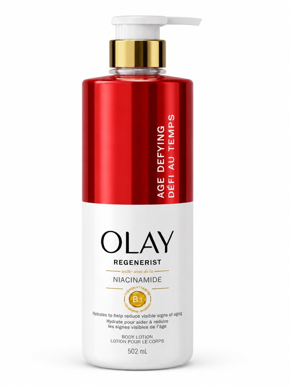 OLAY Regenerist Body Lotion — Red, White & Gold Pump